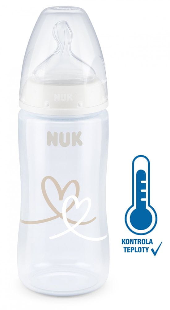 Nuk FC+ fľaša s kontrolou kvality 300 ml biela